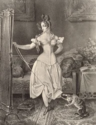 El cordón de seguridad, grabado por Alfred Leon Lemercier (siglo XIX) (litografía)