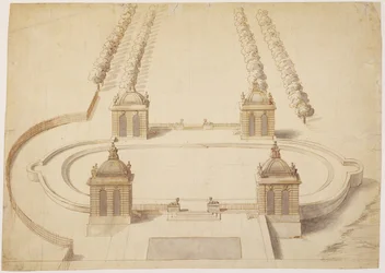 Diseño para un campo de bolos, Hampton Court, c.1689-91