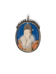 Una dama con vestido dorado y cuello alto, 1605