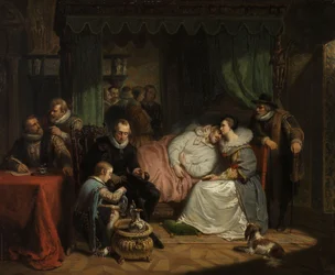 El príncipe Guillermo I atendido por su esposa