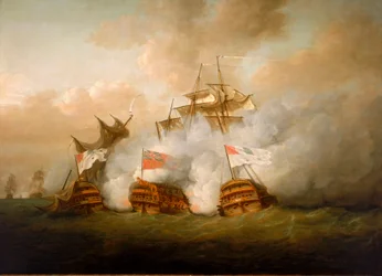 El "Brunswick" y el "Vengeur du Peuple" en la batalla del 1 de junio de 1794
