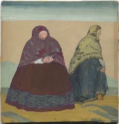 Diseño de vestuario para la ópera de Rimsky-Korsakov "El cuento del zar Saltán", 1919