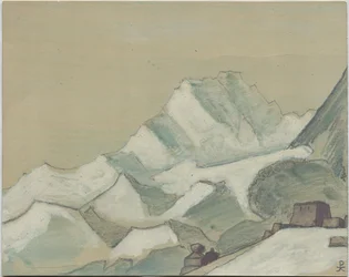 Himalayas más allá de las nubes, boceto, 1933