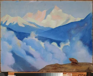 El Himalaya (Tíbet). Obra de Nicholas Roerich (1874-1947), témpera sobre cartón