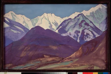 La Kuluta (Valle de Kulu, macizo del Himalaya) (India). Pintura de Obra de Nicolás (Nicholas) Roerich (1874-1947), témpera sobre lienzo