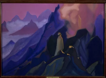 El profeta. Mahoma (Mahoma o Mahoma) (570-632) en el Monte Hira. (Islam, episodio de la revelación en el 610, en una cueva en el desierto de Arabia Saudita). Obra de Nicolas Roerich (1874-1947), témpera sobre lienzo