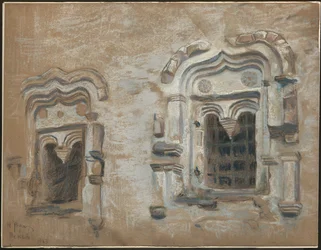 Ventanas de una casa del siglo XVII, Pskov, de "Estudios de un viaje por antiguas ciudades rusas", 1903