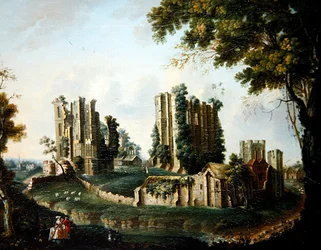 Una vista extensa del castillo de Kenilworth