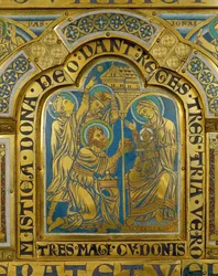 La Adoración de los Reyes Magos, del Altar de Verdún (cobre)