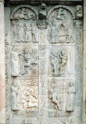 La historia de Adán y Eva, del lado sur del pórtico oeste, c.1120-38