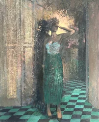 Bombshell, 2022-23 (óleo sobre tabla)