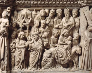 Presentación del templo y huida a Egipto (detalle)