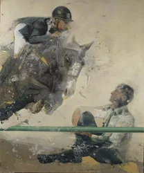 Salto de valla, 2018 (óleo sobre lienzo)