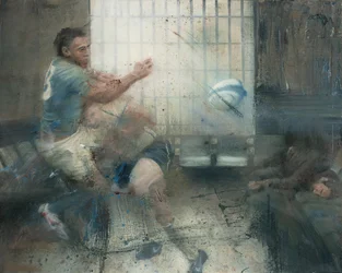 Tackling, 2016 (óleo sobre lienzo)
