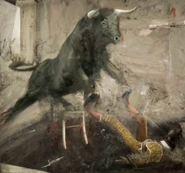 Silla de toro y torero, 2017 (óleo sobre lienzo)