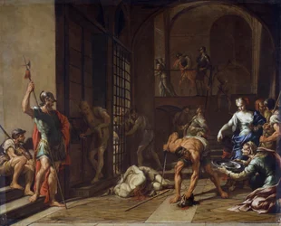 La decapitación de San Juan Bautista de Nicola Vaccaro (1634-1709, o hacia 1720), óleo sobre lienzo