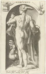 Mercurio Marcvrivs (título sobre objeto) Dioses antiguos (título de la serie)