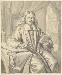 Retrato del Dr. Hugo van der Helst en una sala de estudio