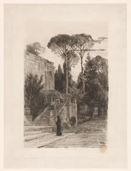 Edificio monumental con jardín