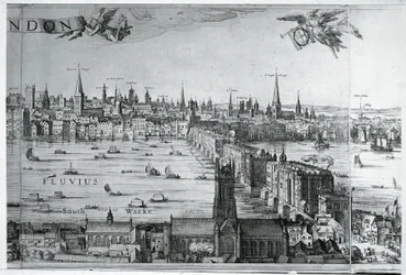 Reino Unido, Inglaterra, Vista de la ciudad de Londres con el Puente de Londres