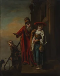 Abraham despidiendo a Agar e Ismael, 1653