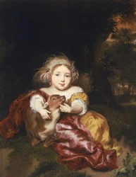 Niña acariciando un cervatillo