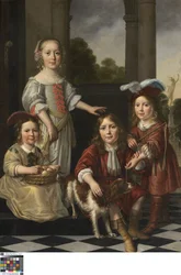 Retrato de cuatro niños