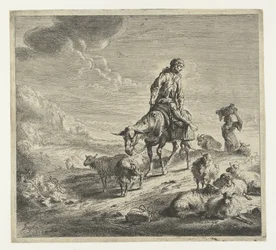 hombre en un burro