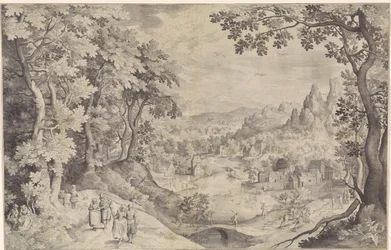 Paisaje con caza de ciervos
