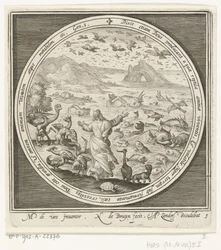 Quinto día de la creación: Dios crea los peces y las aves Desde la creación hasta la expulsión del paraíso (título de la serie)