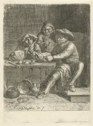Granjeros en una mesa con pan