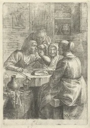 Tres ancianas comiendo en una mesa