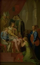 Cristián I elevando la provincia de Holstein al estado de ducado en 1460