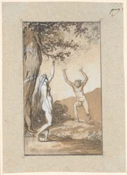 Eva recogiendo del Árbol del Conocimiento