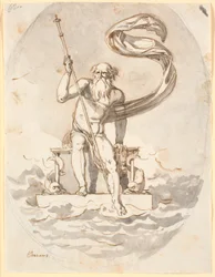 Oceanus en su trono en el mar