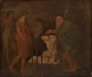 Odiseo consulta con Tiresias. De la Odisea de Homero