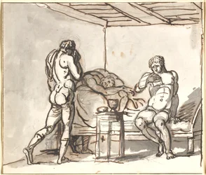 Pericles visita a Anaxágoras, que lee la acusación de Atenas contra él por blasfemia