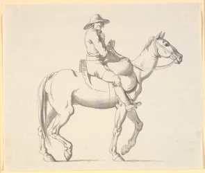 El vagabundo a caballo recogiendo gatos muertos de las calles
