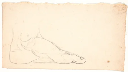 Boceto de pie visto de lado. Talón a la izquierda