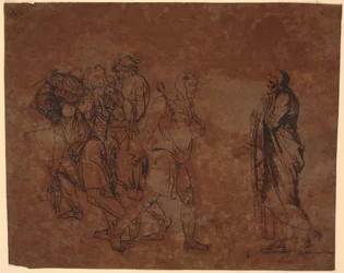 Estudio de Simo, Sosie y los esclavos, en la imagen con estas figuras. [Simo confía en Sosia]