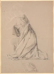 Estudio para la figura arrodillada que simboliza Holstein en la imagen de Christian I en Christiansborg