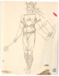 Boceto para un traje de guerrero