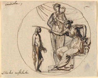 Boceto de tres figuras para el relieve de la liberación en el Monumento a la Libertad