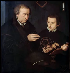 Retrato del calígrafo y matemático alemán Johann Neudorfer el Viejo (o Johan Neudorffer I el Viejo)