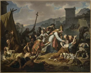 La devoción de Monseñor de Belsunce durante la peste de Marsella, 1720, antes de 1819