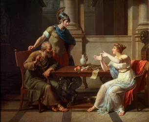 Sócrates y Alcibíades en casa de Aspasia, 1801