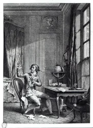 St. Preux recibiendo el retrato de Julie, ilustración de 
