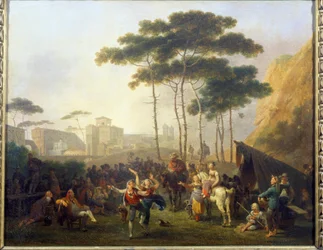 Baile del pueblo Pintura de Nicolas Taunay (1755-1830) Siglo XIX Reims, Museo de Bellas Artes
