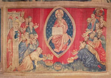 Los veinticuatro ancianos se postran ante Dios, del Tapiz del Apocalipsis de Angers, 1373-87