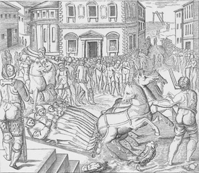 Ejecución de tres mártires cartujos, Tyburn, Londres, 1535
